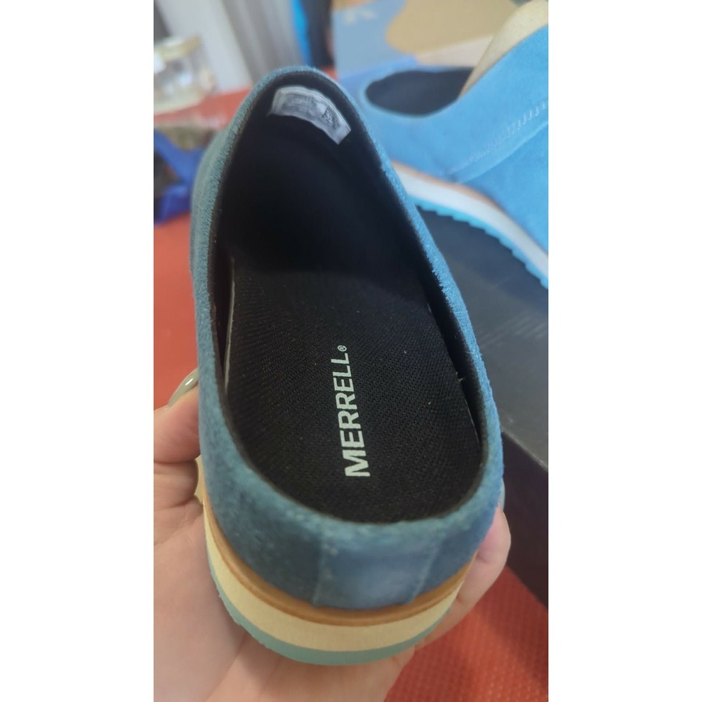 Merrell Juno Clog Suede Bluestone Blue Platform Slip On Shoes J001198 Womens 9.5 - Picture 9 of 9